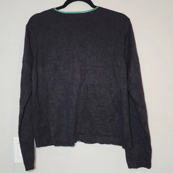 Talbots Christmas Tree Embellished Embroidered Knit Sweater Cardigan Size LP VTG - Picture 11 of 16